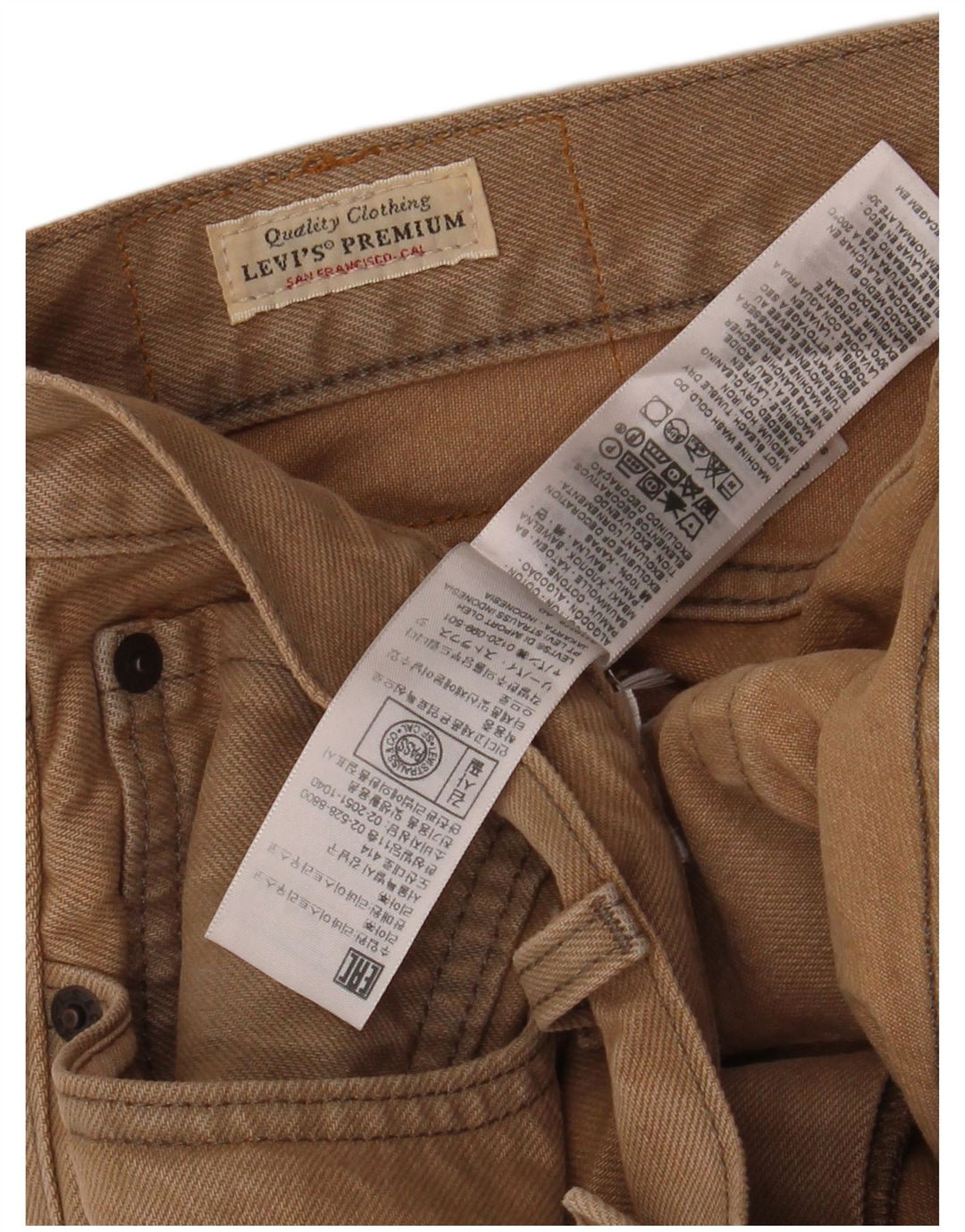 Pantaloncini di jeans da uomo Levi's W31 cotone beige medio
