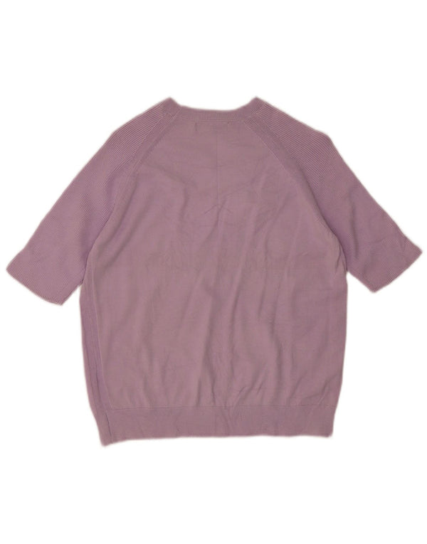 Maglione maglione con scollo a barca da donna Marks & Spencer UK 12 viola medio