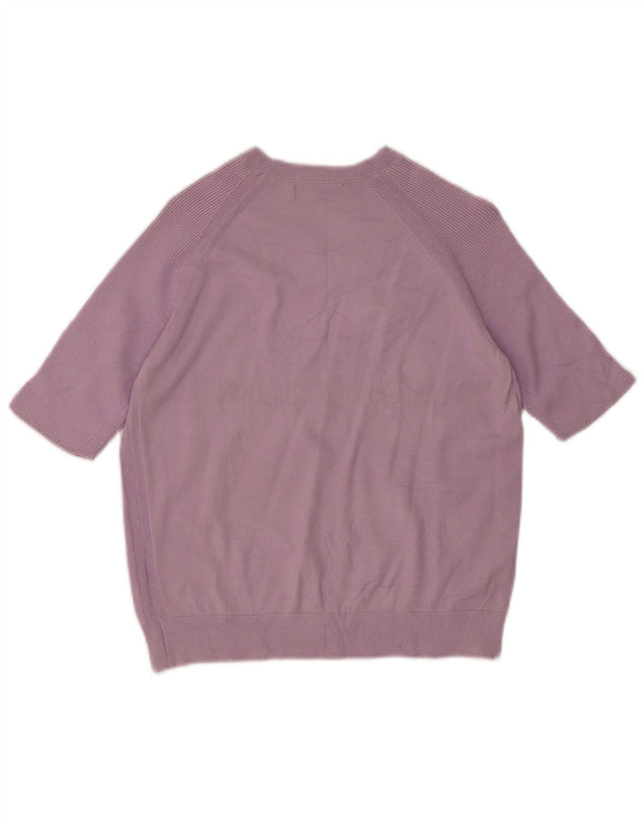 Maglione maglione con scollo a barca da donna Marks & Spencer UK 12 viola medio