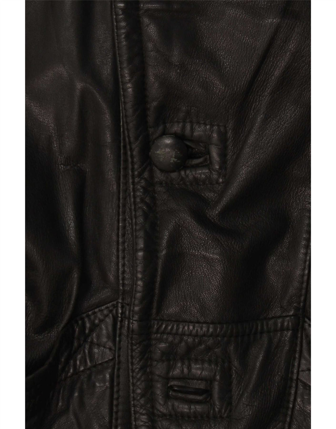 Giacca a vento in pelle da uomo vintage UK 36 piccola nera