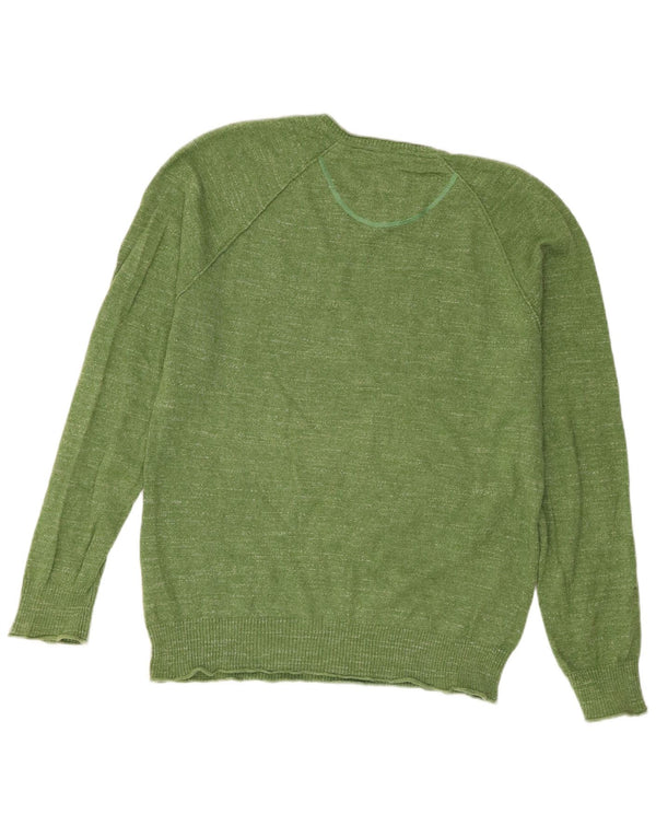 Maglione da uomo con scollo a V vestibilità regolare di White Stuff Cotone verde medio