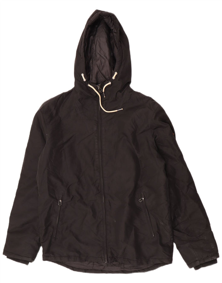 Giacca a vento con cappuccio da uomo Jack & Jones UK 40 grande poliestere nero