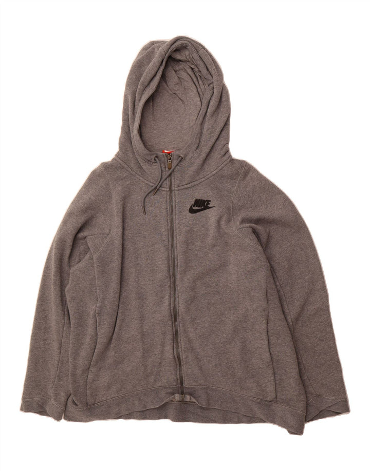 NIKE Mens Zip Hoodie Sweater XL Grey Cotton Vintage Nike and Second-Hand Nike from Messina Hembry 