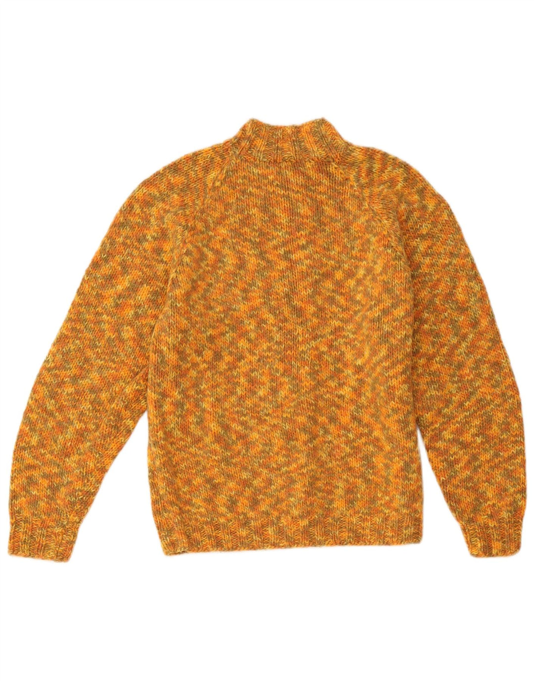 Maglione cardigan da donna vintage UK 12 medio giallo screziato