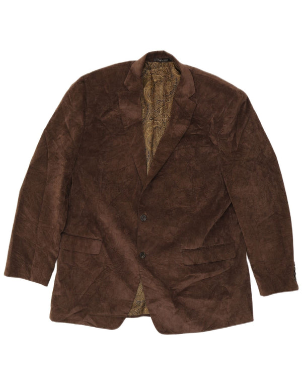 Giacca blazer in velluto a coste da uomo a 2 bottoni Chaps UK 46 3XL cotone marrone