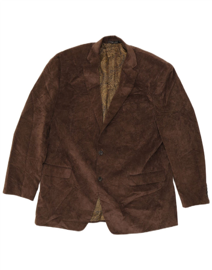 Giacca blazer in velluto a coste da uomo a 2 bottoni Chaps UK 46 3XL cotone marrone