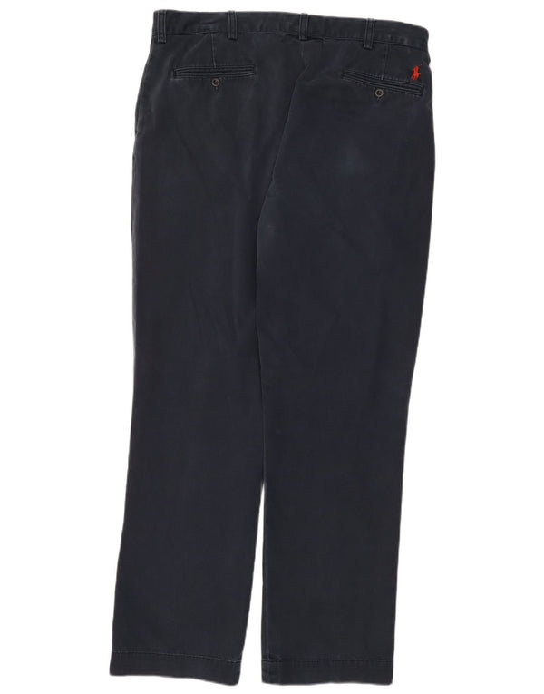 Pantaloni chino dritti da uomo Polo Ralph Lauren W36 L32 cotone blu navy