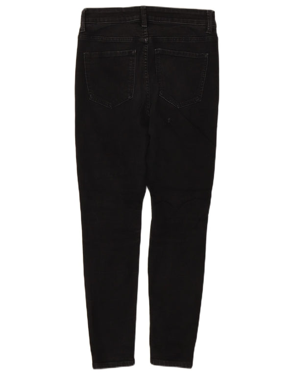 Marks & Spencer Donna The Ivy Skinny Jeans UK 8 Small W26 L26 Cotone nero