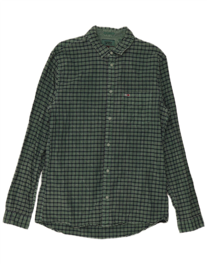 Camicia da uomo Regular Fit Tommy Hilfiger in cotone a quadri verde medio
