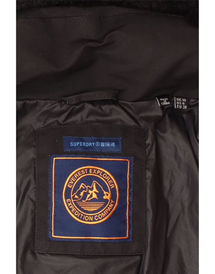 Giacca imbottita da donna con vestibilità ampia con cappuccio Superdry UK 10 Small Black Winter