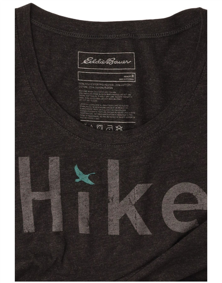 T-shirt grafica da donna EDDIE BAUER UK 12 Poliestere grigio medio