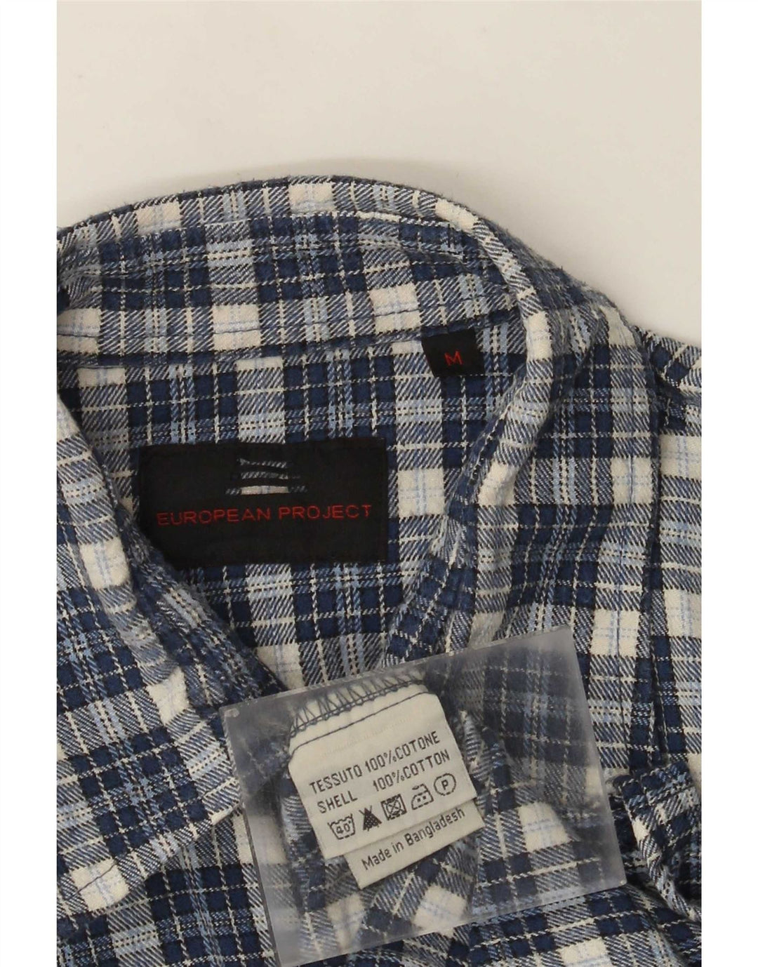 Camicia da uomo overshirt progetto europeo Camicia in flanella Cotone a quadri blu medio