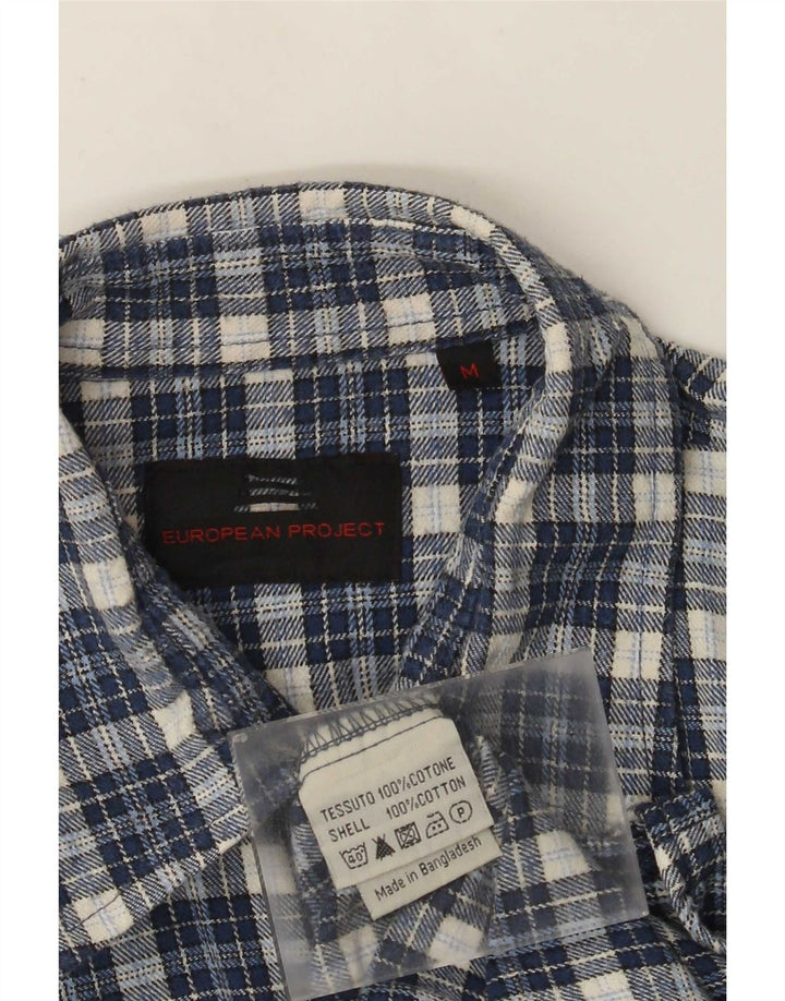 Camicia da uomo overshirt progetto europeo Camicia in flanella Cotone a quadri blu medio