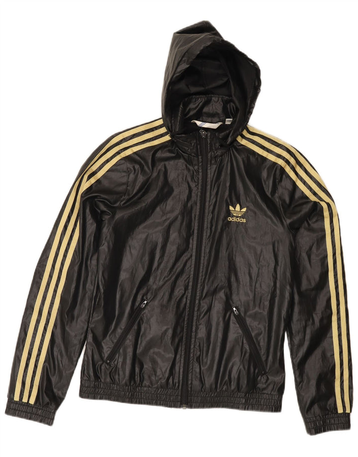 Giacca da ginnastica con cappuccio da donna Adidas EU 36 piccola poliestere nero
