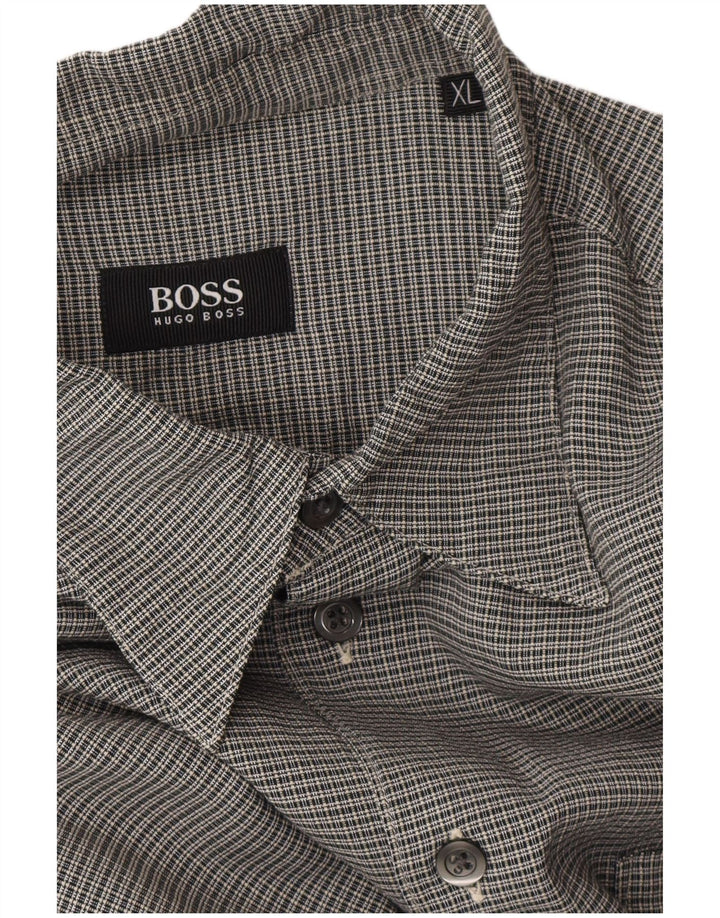 Camicia da uomo HUGO BOSS XL a quadri grigi