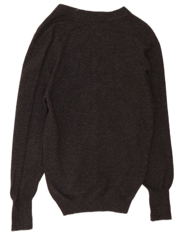 MARKS & SPENCER Maglione cardigan da uomo EU 46 XL Lana d'agnello grigia