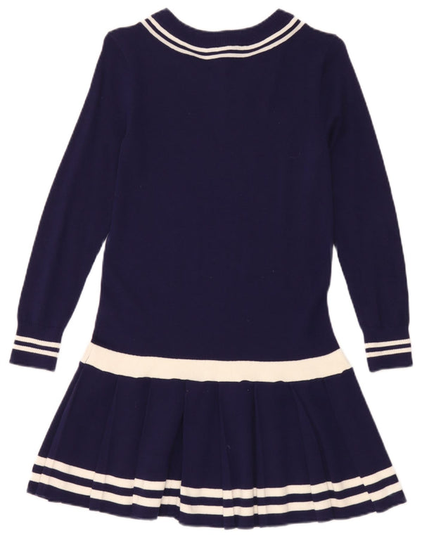 Abito maglione per ragazze Tommy Hilfiger 8-9 anni color block blu navy medio