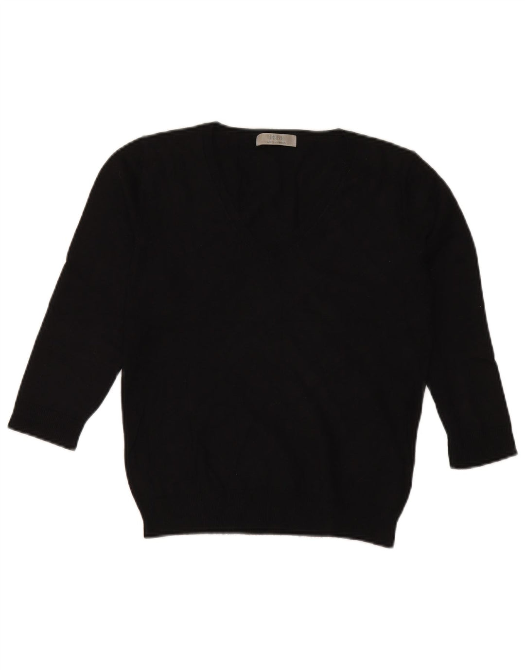 Maglione da donna Marks & Spencer con maniche a 3/4 e scollo a V, UK 12, medio, nero