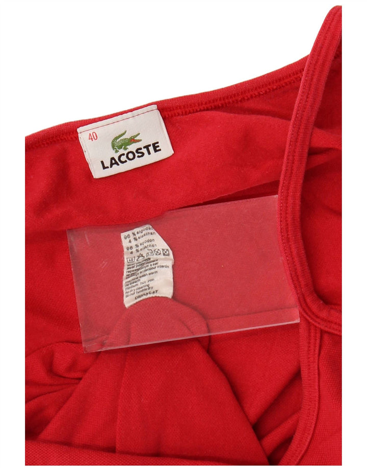 LACOSTE Canottiera corta da donna taglia 40 cotone rosso medio