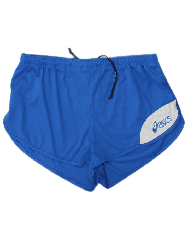 Asics Pantaloncini sportivi grafici da donna UK 14 Poliestere color block blu medio