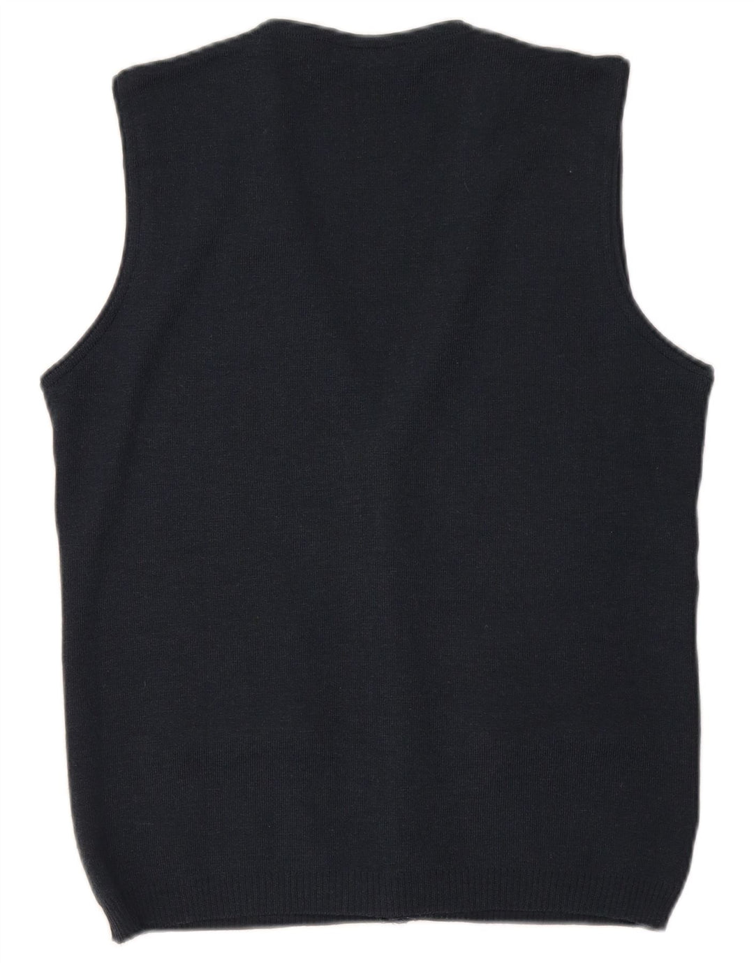 Maglione cardigan senza maniche da uomo Bernardini piccolo in lana geometrica blu navy
