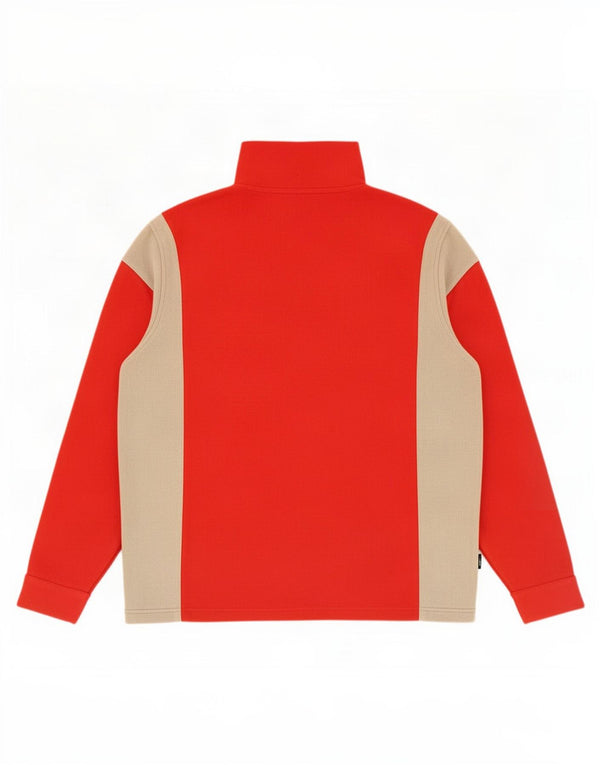 Maglione in pile da uomo Asics con zip e collo XL in poliestere color block rosso