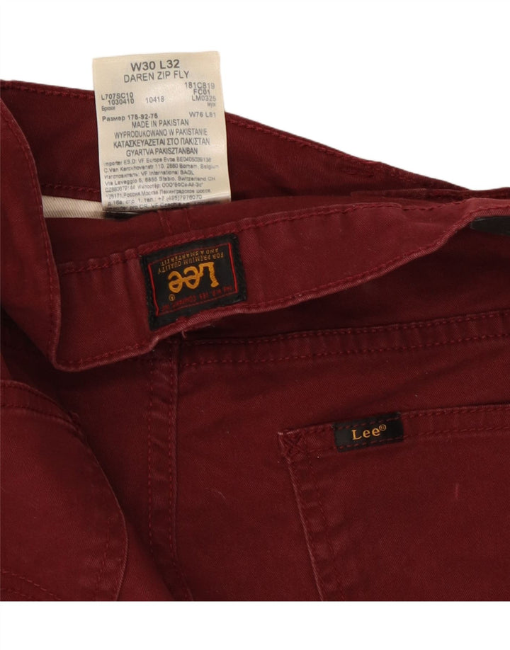 Jeans LEE Daren Zip Fly Slim da uomo W30 L32 in cotone bordeaux