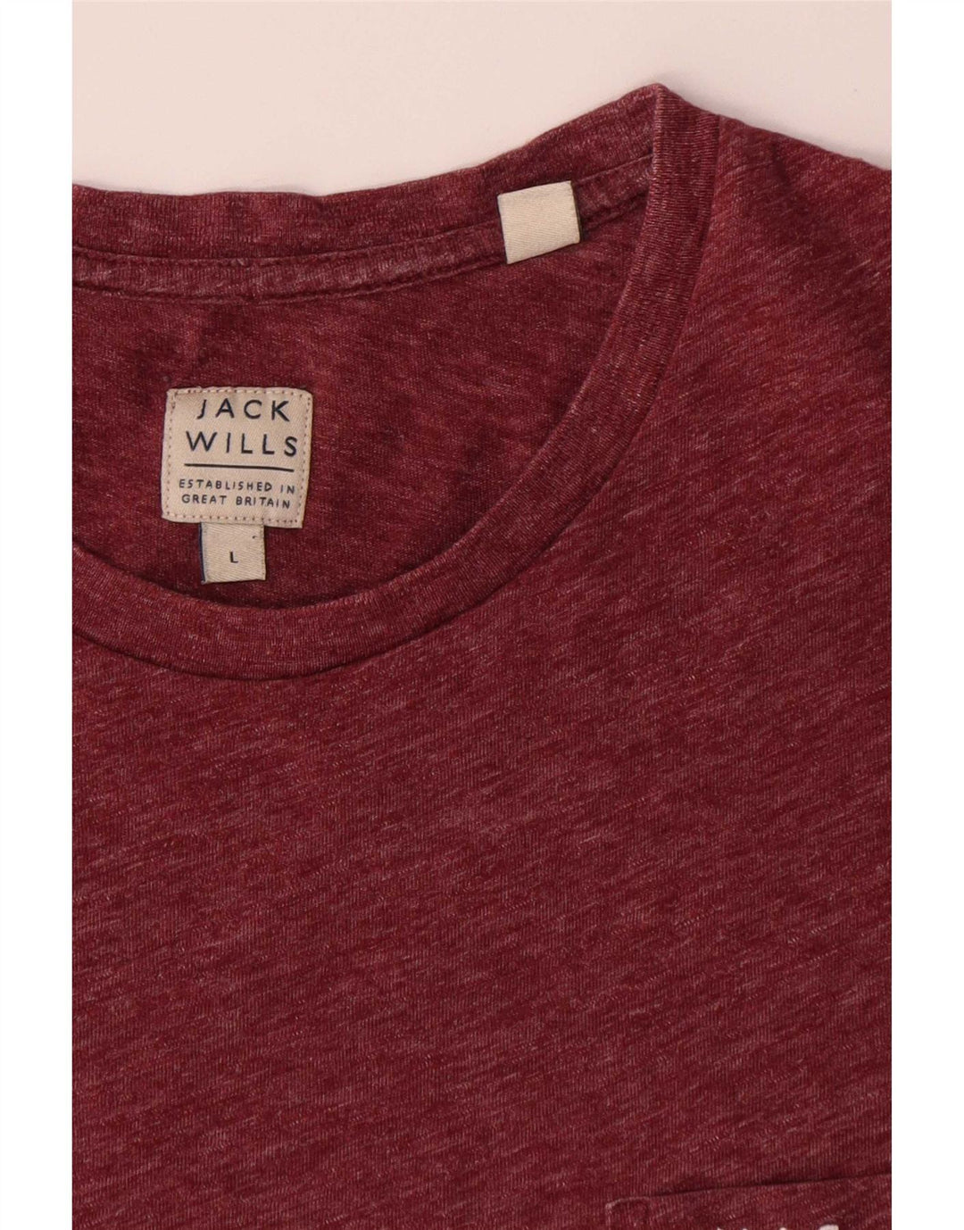 T-shirt da uomo Jack Wills Top grande in poliestere screziato bordeaux