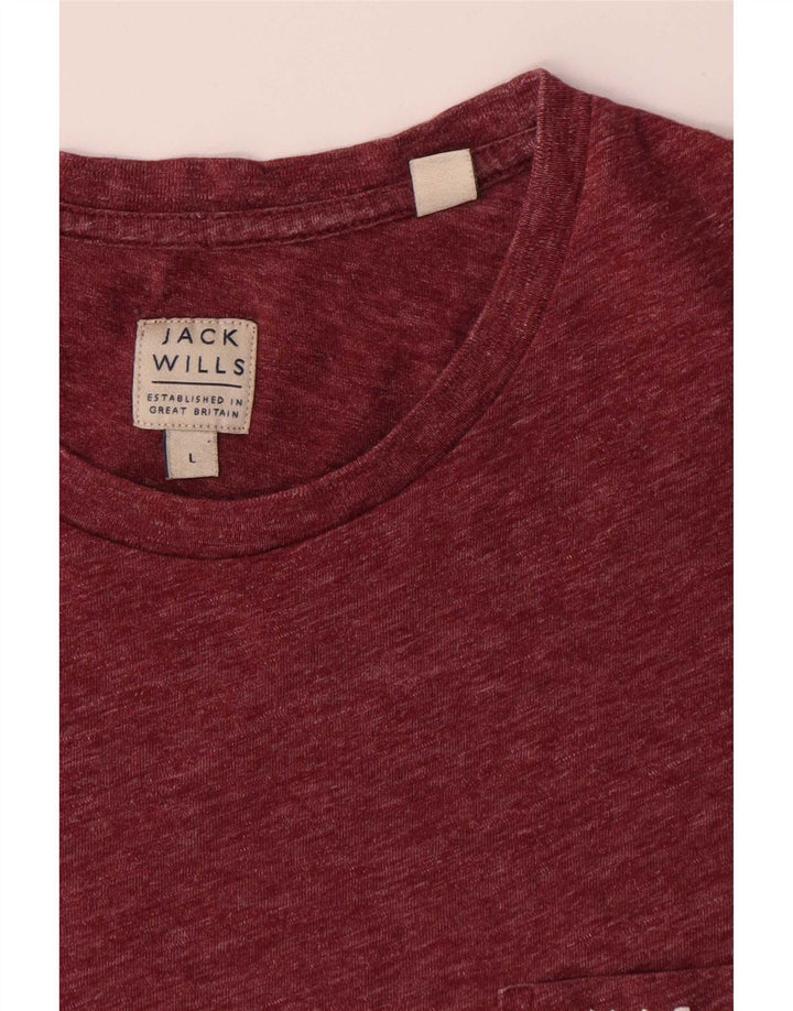 T-shirt da uomo Jack Wills Top grande in poliestere screziato bordeaux