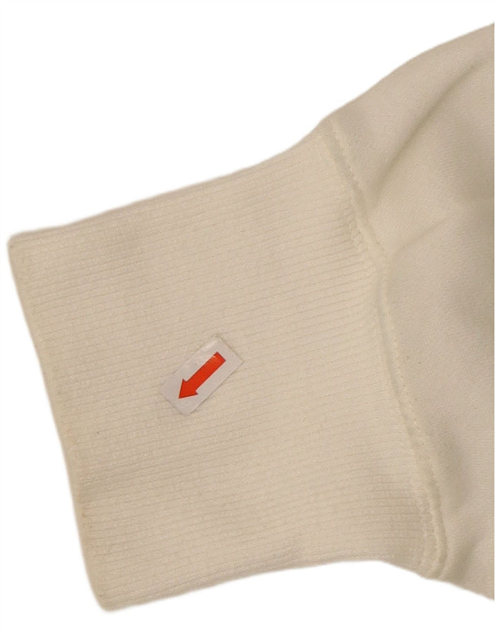 NIKE Womens Crop Oversized Sweatshirt Jumper UK 14 Medium White Cotton