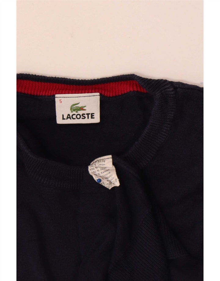 Maglione maglione girocollo da uomo Lacoste taglia 5 grande in cotone blu navy