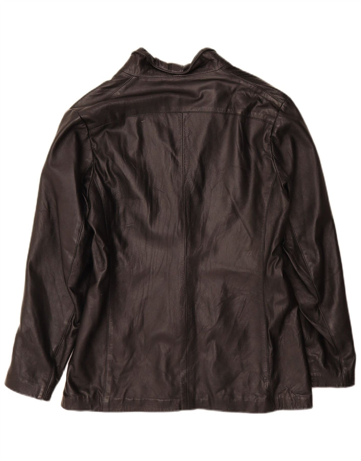 Giacca in pelle vintage da donna IT 48 XL Nera