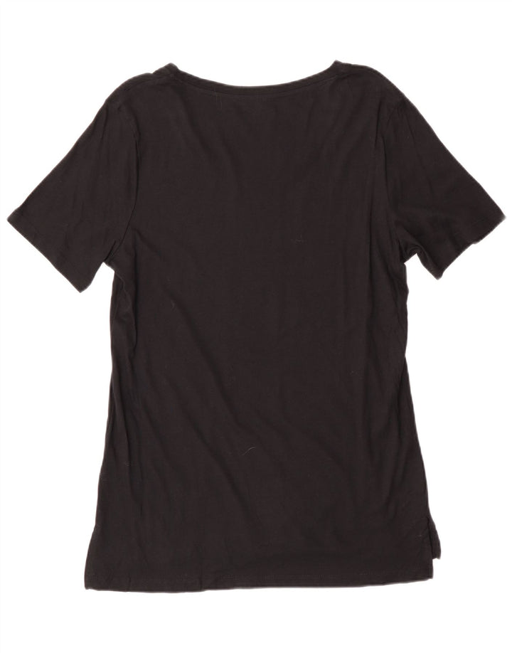 T-shirt da donna Eddie Bauer Top UK 12 cotone nero medio