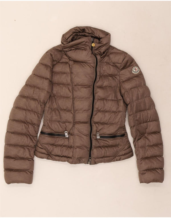 Giacca imbottita da donna Moncler taglia 2 piccola in poliestere marrone