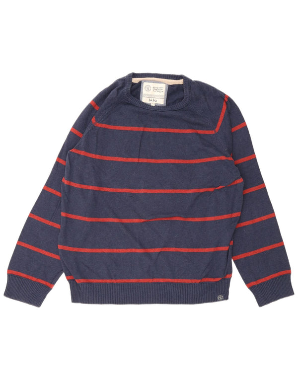 Fat Face Uomo Maglione con scollo a barca Maglione XL Cotone a righe blu navy