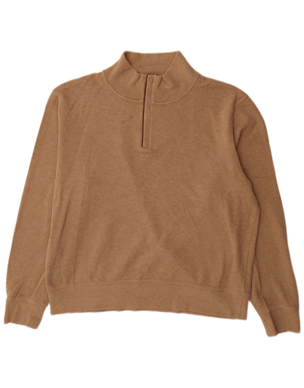 Gant Maglione da uomo con zip e collo 3XL in cotone marrone