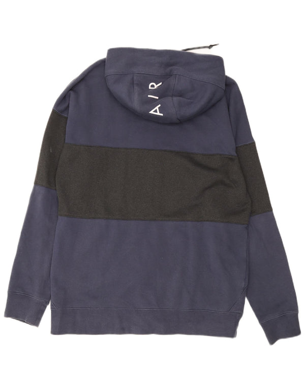 Felpa con cappuccio e zip Nike da uomo, grande, in cotone color block blu navy