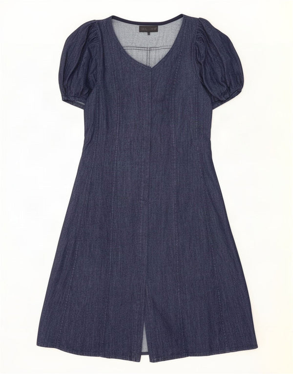 Abito in denim da donna Zara UK 10 piccolo in cotone blu navy