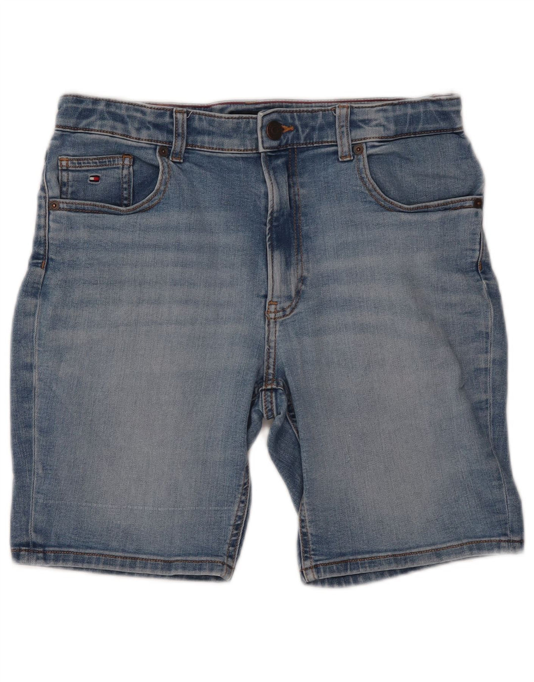 TOMMY HILFIGER Shorts in denim affusolati per bambina 15-16 anni W30 cotone blu