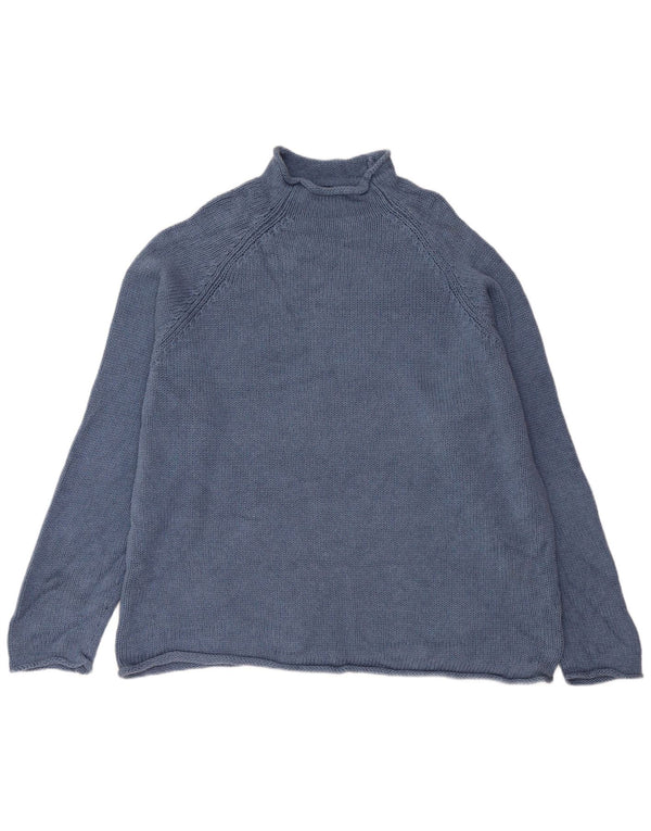 J. CREW Maglione da uomo con collo alto e maglione XL in cotone blu