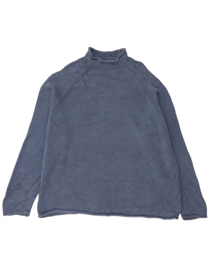 J. CREW Maglione da uomo con collo alto e maglione XL in cotone blu