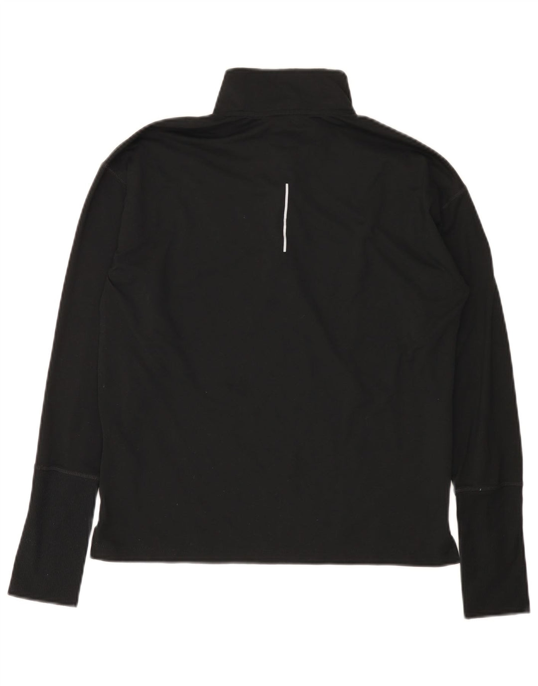 Nike Maglia da running da uomo con collo e zip a maniche lunghe, piccola, in poliestere nero