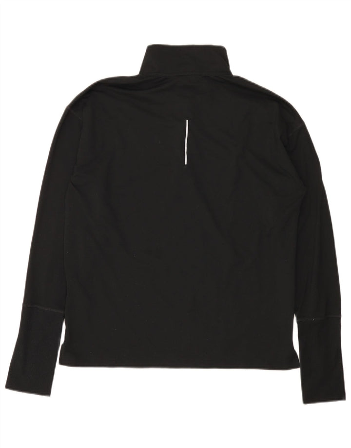 Nike Maglia da running da uomo con collo e zip a maniche lunghe, piccola, in poliestere nero