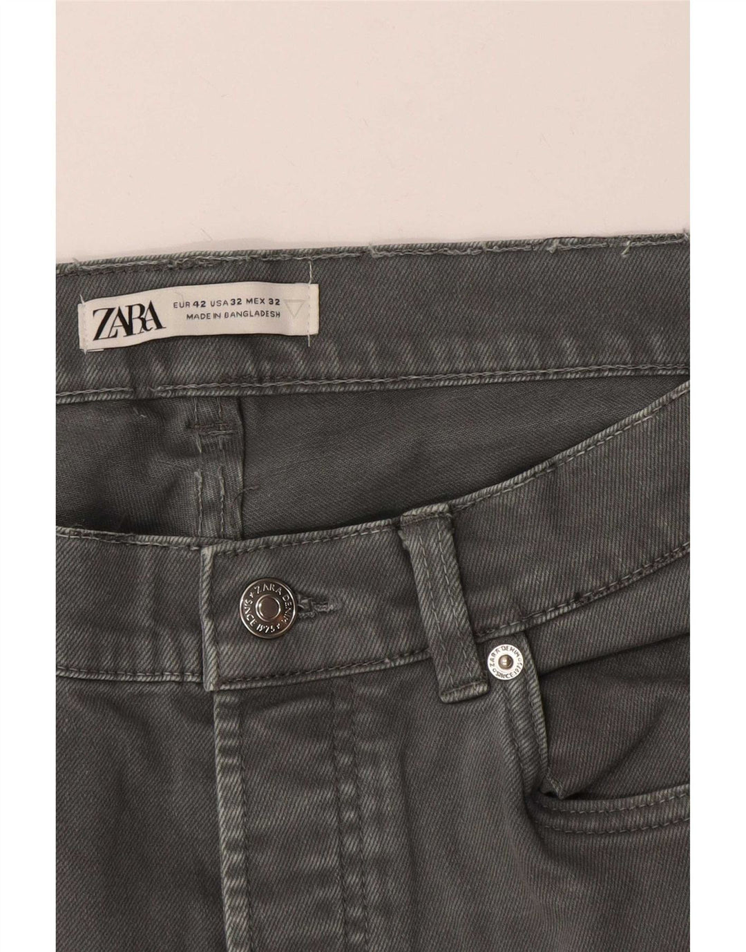 Jeans slim da donna Zara EU 42 Large W32 L30 Grigio