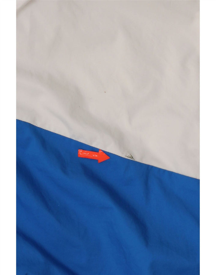 Adidas Giacca antipioggia da uomo con cappuccio UK 40 Large Blu Navy Colourblock Poliestere