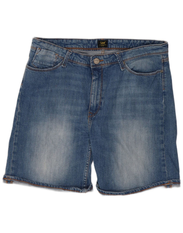 Pantaloncini di jeans corti da fidanzato da donna Lee W32 grandi cotone blu