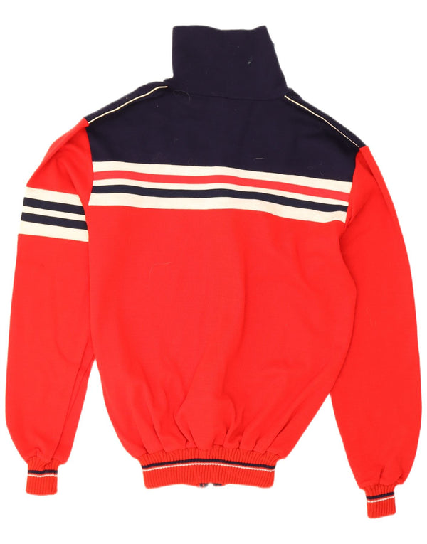 Grifone Mens Full Zip Cardigan Sweater IT 50 Medium Red Colourblock Acrylic