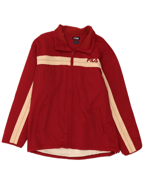 Giacca a vento da uomo Fila UK 42 XL Poliammide color block bordeaux