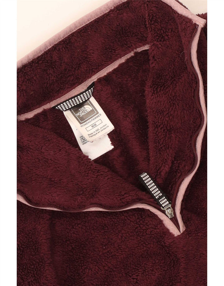 Maglione in pile da donna con collo e zip The North Face UK 12 Medium Maroon Poliestere