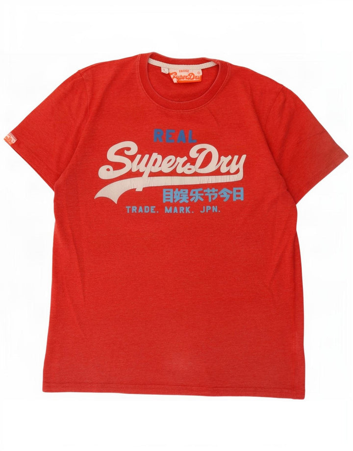 T-shirt grafica da uomo Superdry Top grande rosso in poliestere